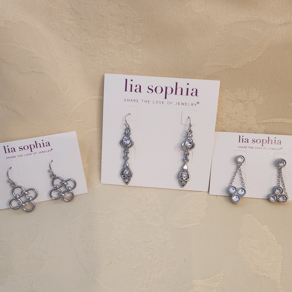Lia Sophia Silver Earrings Set of 3 - NWT